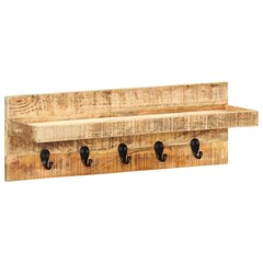 Seinälle kiinnitettävä naulakko 60x15x20 cm karkea mangopuu hinta ja tiedot | Naulakot | hobbyhall.fi