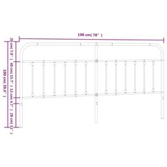 Metallinen sängynpääty valkoinen 193 cm hinta ja tiedot | Sängyt | hobbyhall.fi