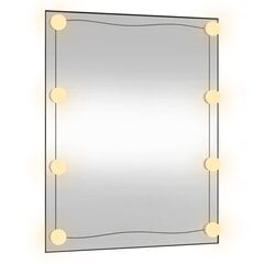 Seinäpeili LED-valoilla 50x60 cm lasi suorakulmio hinta ja tiedot | Peilit | hobbyhall.fi