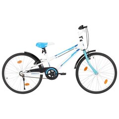 Lasten pyörä 24" sininen ja valkoinen hinta ja tiedot | Polkupyörät | hobbyhall.fi