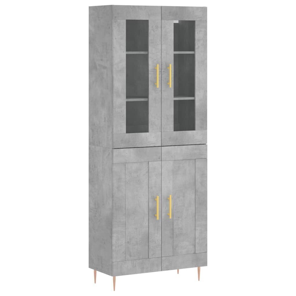 Kaappi betoninharmaa 69,5x34x180 cm tekninen puu hinta ja tiedot | Lipastot | hobbyhall.fi