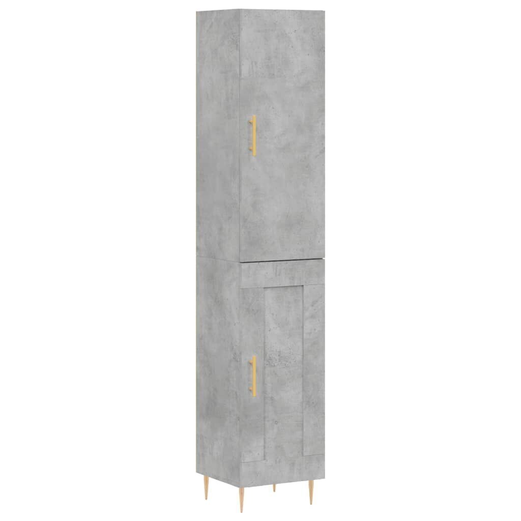 Kaappi betoninharmaa 34,5x34x180 cm tekninen puu hinta ja tiedot | Lipastot | hobbyhall.fi