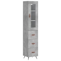 Kaappi betoninharmaa 34,5x34x180 cm tekninen puu hinta ja tiedot | Lipastot | hobbyhall.fi