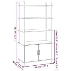 Kaappi valkoinen 80x40x153 cm tekninen puu hinta ja tiedot | Lipastot | hobbyhall.fi