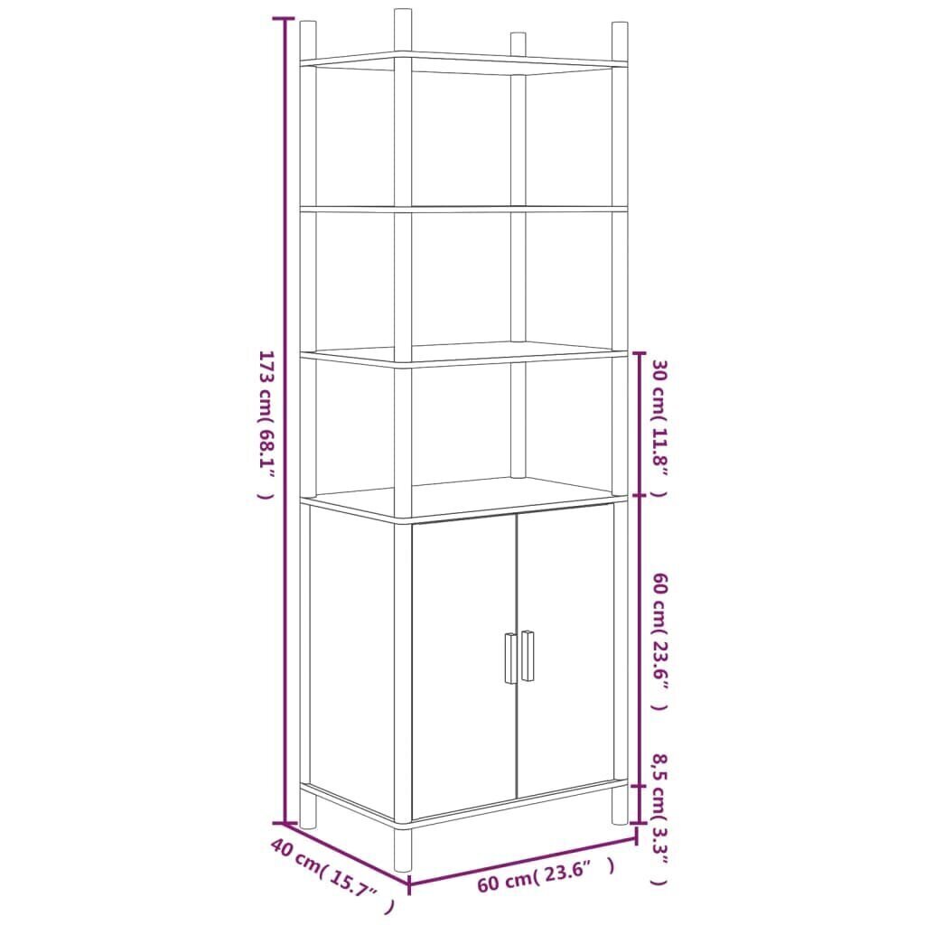 Kaappi musta 60x40x173 cm tekninen puu hinta ja tiedot | Lipastot | hobbyhall.fi