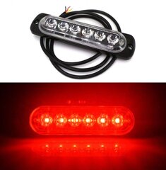 Sumuvalo 6 LED 12V-18V, punainen hinta ja tiedot | Lisätarvikkeet autoiluun | hobbyhall.fi