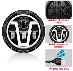 Etuvalo 7" Full LED V Harley, Jeep, Land Rover, Suzuki, Ford, Nissan, Lada, 1kpl hinta ja tiedot | Polttimot | hobbyhall.fi