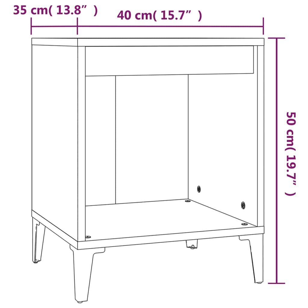 Yöpöydät 2 kpl betoninharmaa 40x35x50 cm hinta ja tiedot | Yöpöydät | hobbyhall.fi