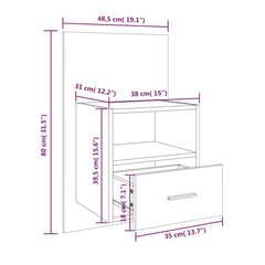 Seinäkiinnitettävä yöpöytä savutammi hinta ja tiedot | Yöpöydät | hobbyhall.fi