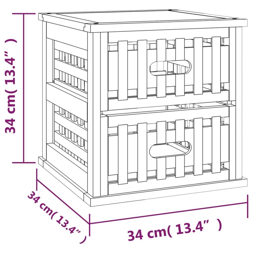 Yöpöydät 2 kpl 34x34x34 cm täysi mänty hinta ja tiedot | Yöpöydät | hobbyhall.fi