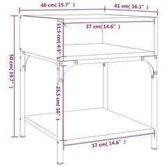 Yöpöydät 2 kpl Sonoma-tammi 40x41x50 cm tekninen puu hinta ja tiedot | Yöpöydät | hobbyhall.fi