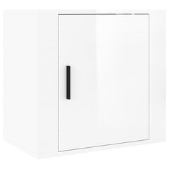 Seinäkiinnitettävä yöpöytä korkeakiilto valkoinen 50x30x47 cm hinta ja tiedot | Yöpöydät | hobbyhall.fi