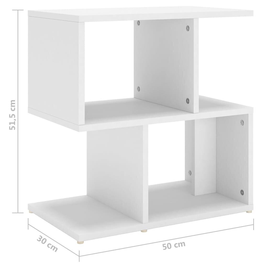 Yöpöydät 2 kpl valkoinen 50x30x51,5 cm lastulevy hinta ja tiedot | Yöpöydät | hobbyhall.fi