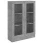 Vitriinikaappi betoninharmaa 82,5x30,5x115 cm lastulevy hinta ja tiedot | Vitriinit | hobbyhall.fi