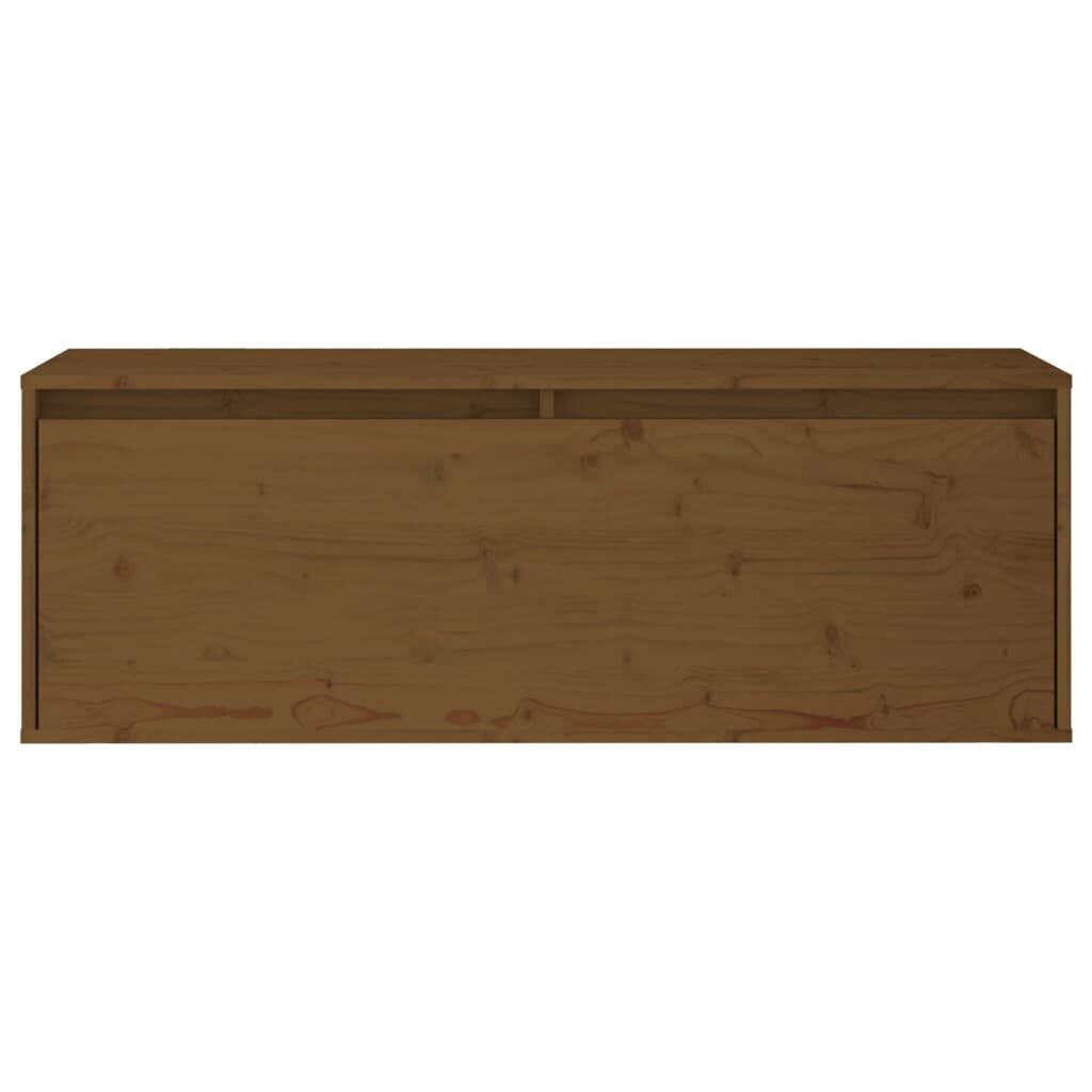 Seinäkaappi hunajanruskea 100x30x35 cm täysi mänty hinta ja tiedot | Hyllyt | hobbyhall.fi