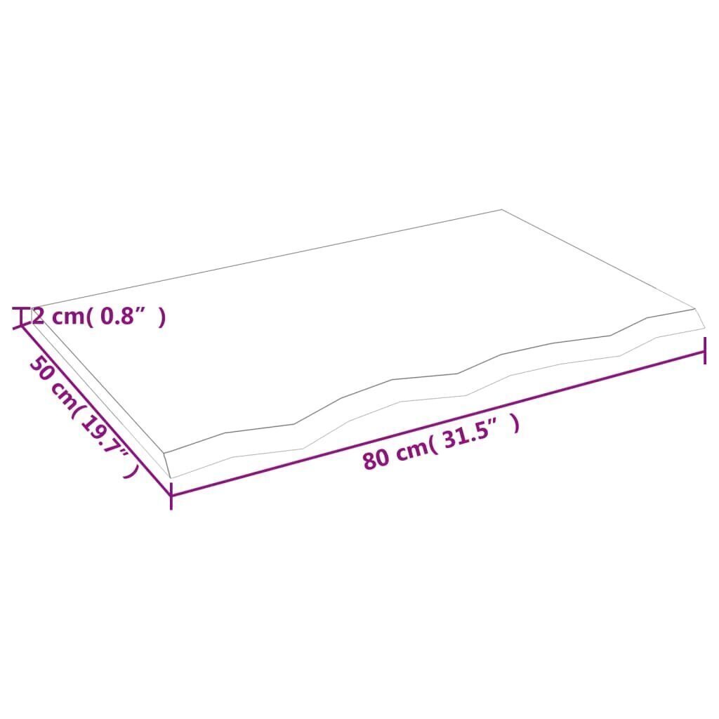 Seinähylly 80x50x2 cm käsittelemätön täysi tammi hinta ja tiedot | Hyllyt | hobbyhall.fi