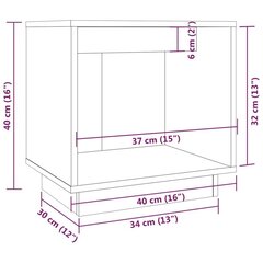 Yöpöytä hunajanruskea 40x30x40 cm täysmänty hinta ja tiedot | Yöpöydät | hobbyhall.fi