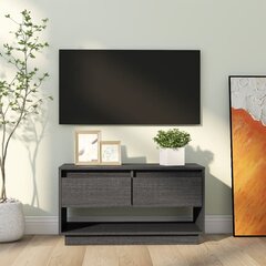 TV-taso harmaa 74x34x40 cm täysi mänty hinta ja tiedot | TV-tasot | hobbyhall.fi