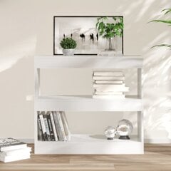 Kirjahylly/tilanjakaja korkeakiilto valkoinen 80x30x72 cm hinta ja tiedot | Hyllyt | hobbyhall.fi