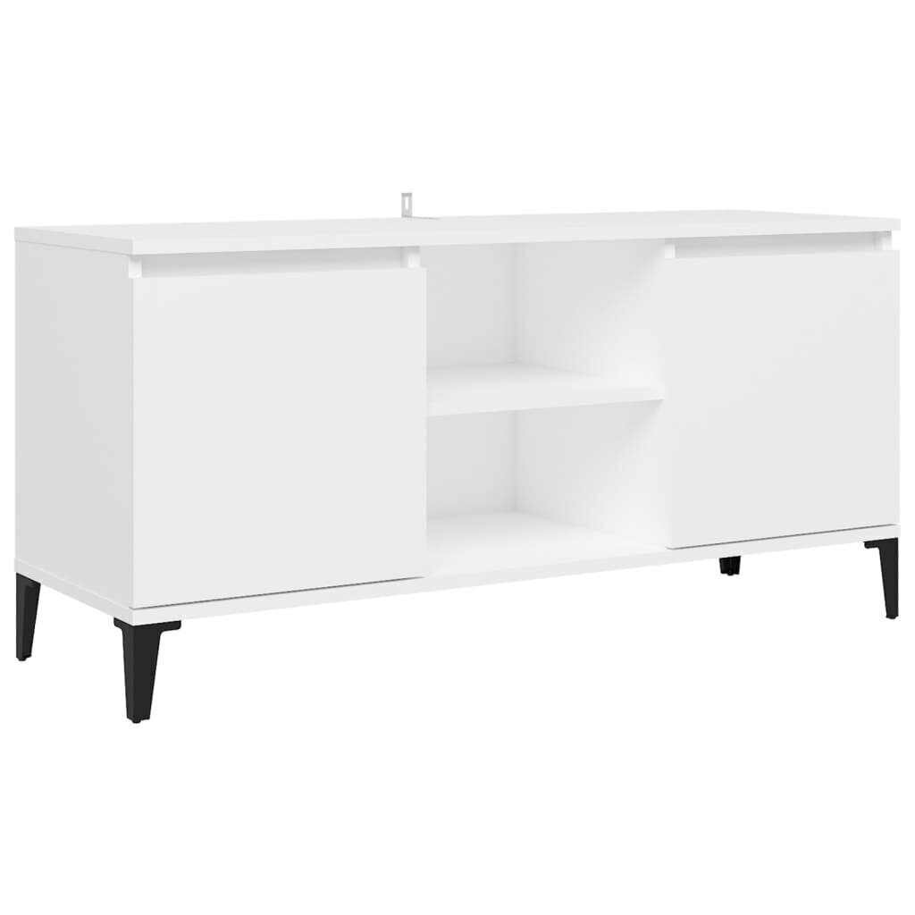 TV-taso metallijaloilla valkoinen 103,5x35x50 cm hinta ja tiedot | TV-tasot | hobbyhall.fi