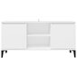 TV-taso metallijaloilla valkoinen 103,5x35x50 cm hinta ja tiedot | TV-tasot | hobbyhall.fi