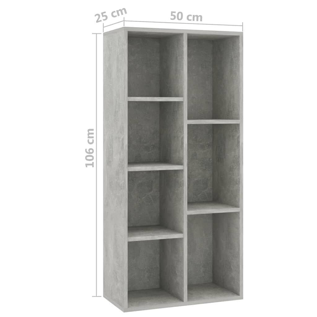 Kirjahylly betoninharmaa 50x25x106 cm lastulevy hinta ja tiedot | Hyllyt | hobbyhall.fi