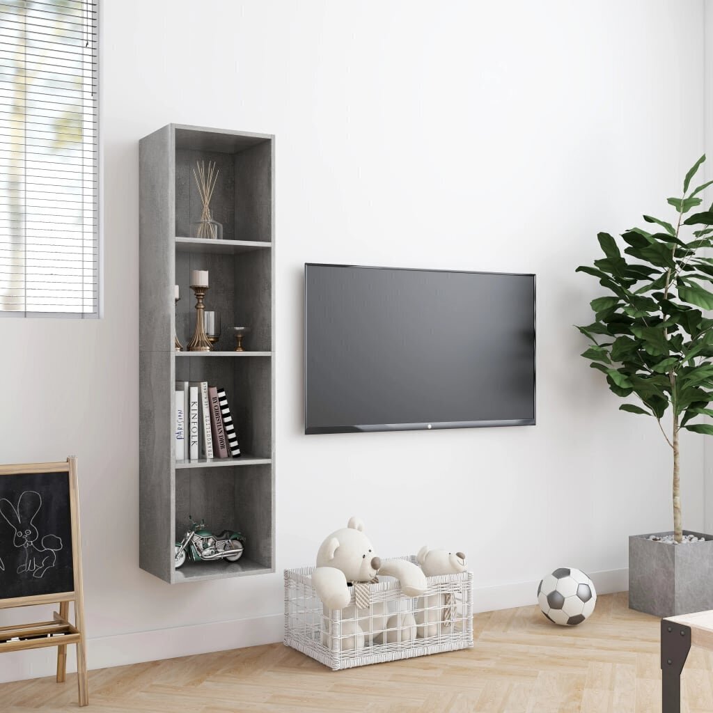 Kirjahylly/TV-taso betoninharmaa 143x30x36 cm hinta ja tiedot | Hyllyt | hobbyhall.fi