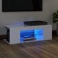 TV-taso LED-valoilla korkeakiilto valkoinen 90x39x30 cm hinta ja tiedot | TV-tasot | hobbyhall.fi