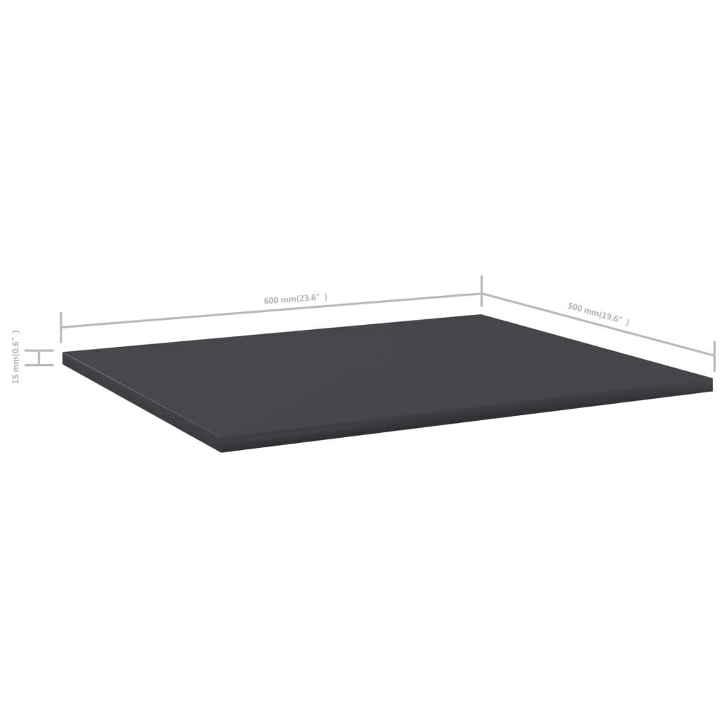 Kirjahyllytasot 8 kpl harmaa 60x50x1,5 cm lastulevy hinta ja tiedot | Hyllyt | hobbyhall.fi