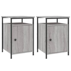 Yöpöydät 2 kpl harmaa Sonoma 40x42x60 cm tekninen puu hinta ja tiedot | Yöpöydät | hobbyhall.fi