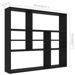 Seinähylly musta 90x16x78 cm lastulevy hinta ja tiedot | Hyllyt | hobbyhall.fi