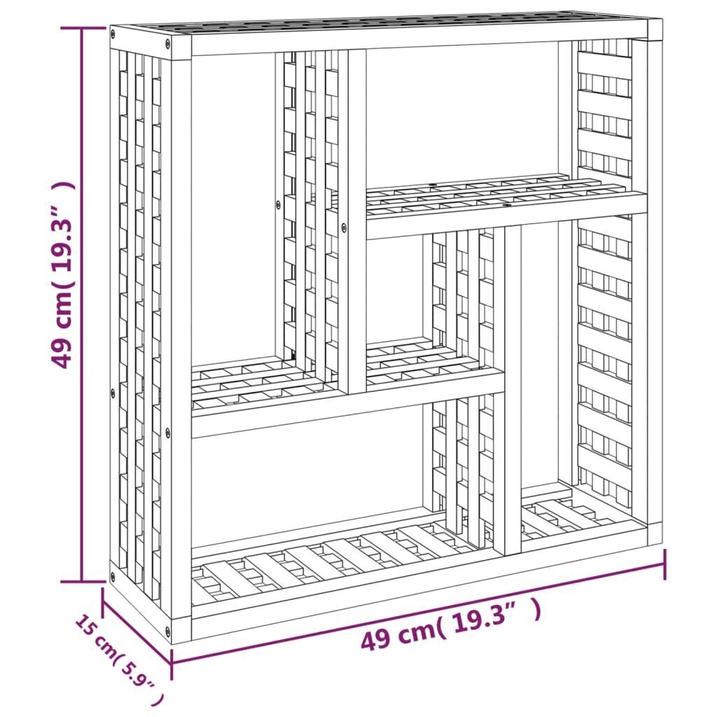 Seinähylly 49x15x49 cm täysi pähkinäpuu hinta ja tiedot | Hyllyt | hobbyhall.fi