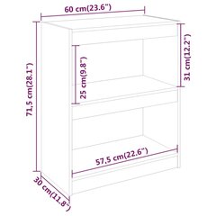 Kirjahylly/tilanjakaja valkoinen 60x30x71,5 cm täysi mänty hinta ja tiedot | Hyllyt | hobbyhall.fi