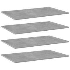 Kirjahyllytasot 4 kpl betoninharmaa 80x50x1,5 cm lastulevy hinta ja tiedot | Hyllyt | hobbyhall.fi