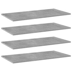 Kirjahyllytasot 4 kpl betoninharmaa 80x40x1,5 cm lastulevy hinta ja tiedot | Hyllyt | hobbyhall.fi