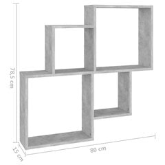 Kuutioseinähylly betoninharmaa 80x15x78,5 cm lastulevy hinta ja tiedot | Hyllyt | hobbyhall.fi