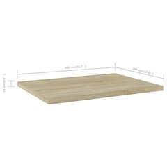 Kirjahyllytasot 4 kpl Sonoma tammi 40x30x1,5 cm lastulevy hinta ja tiedot | Hyllyt | hobbyhall.fi