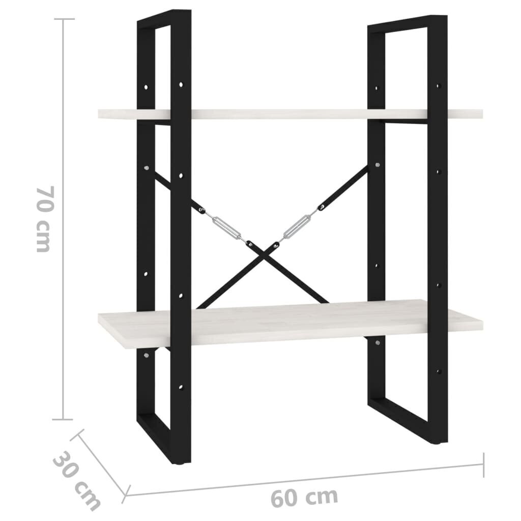 2-tasoinen kirjahylly valkoinen 60x30x70 cm täysi mänty hinta ja tiedot | Hyllyt | hobbyhall.fi