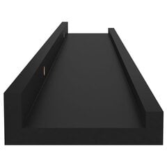 Seinähyllyt 4 kpl musta 60x9x3 cm hinta ja tiedot | Hyllyt | hobbyhall.fi