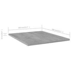 Kirjahyllytasot 4 kpl betoninharmaa 40x50x1,5 cm lastulevy hinta ja tiedot | Hyllyt | hobbyhall.fi