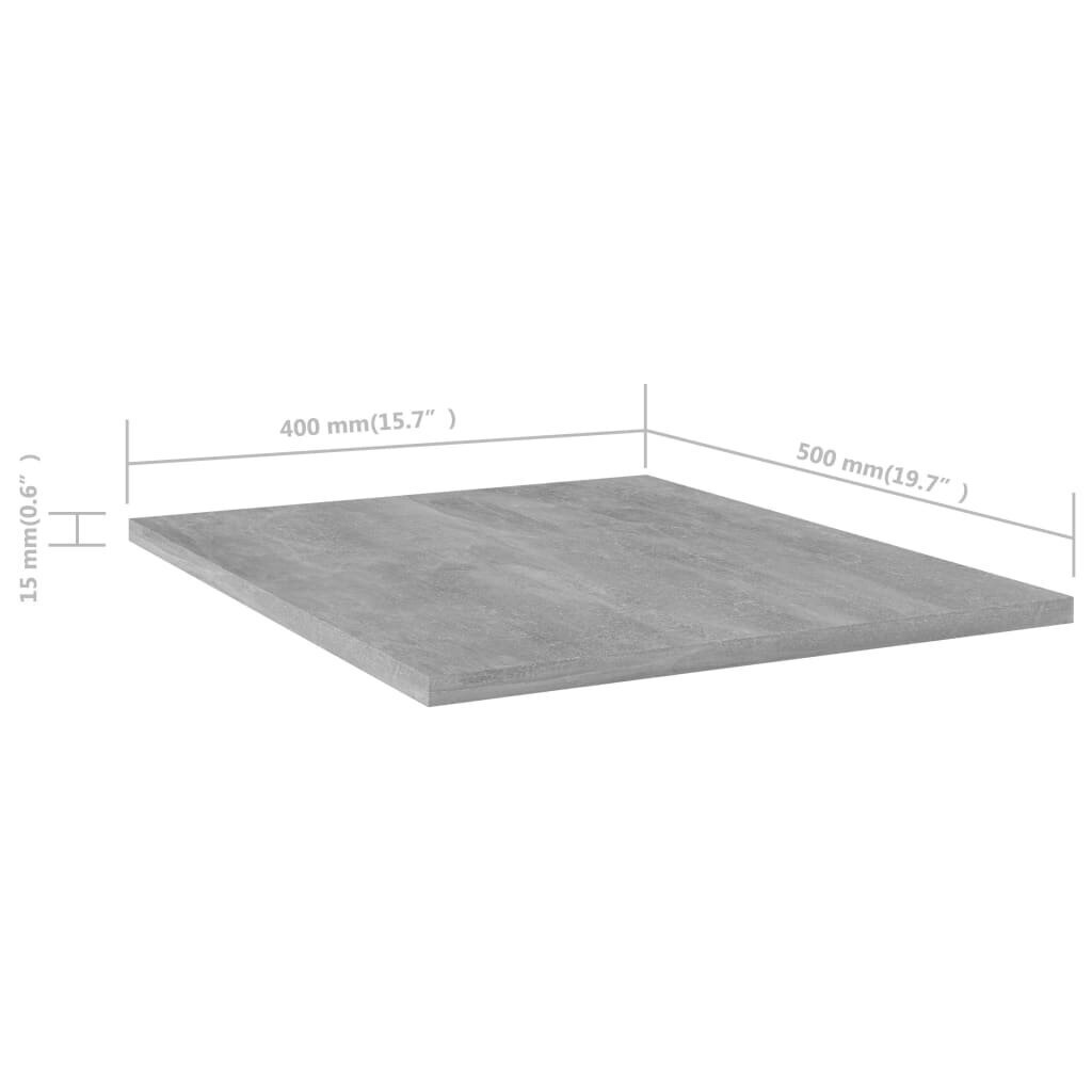 Kirjahyllytasot 4 kpl betoninharmaa 40x50x1,5 cm lastulevy hinta ja tiedot | Hyllyt | hobbyhall.fi