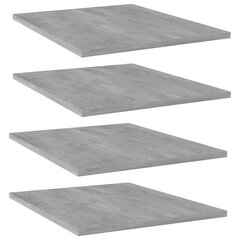 Kirjahyllytasot 4 kpl betoninharmaa 40x50x1,5 cm lastulevy hinta ja tiedot | Hyllyt | hobbyhall.fi