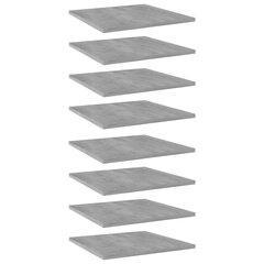 Kirjahyllytasot 8 kpl betoninharmaa 40x40x1,5 cm lastulevy hinta ja tiedot | Hyllyt | hobbyhall.fi