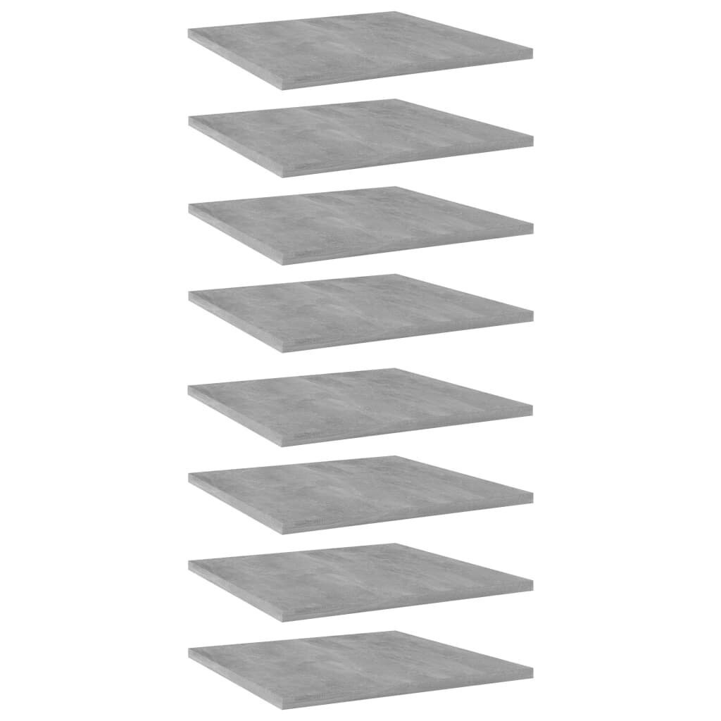 Kirjahyllytasot 8 kpl betoninharmaa 40x40x1,5 cm lastulevy hinta ja tiedot | Hyllyt | hobbyhall.fi