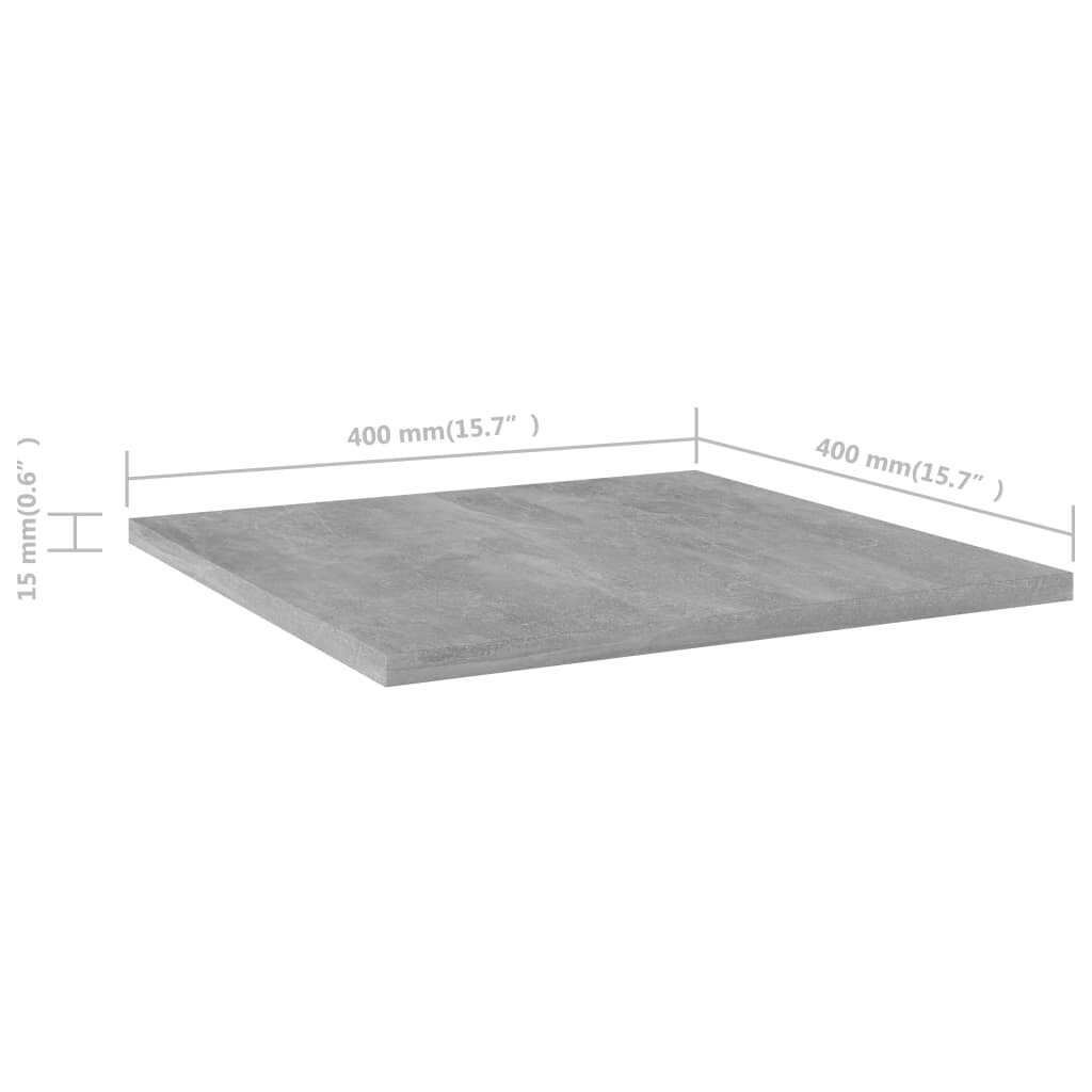 Kirjahyllytasot 8 kpl betoninharmaa 40x40x1,5 cm lastulevy hinta ja tiedot | Hyllyt | hobbyhall.fi