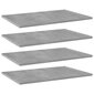 Kirjahyllytasot 4 kpl betoninharmaa 60x40x1,5 cm lastulevy hinta ja tiedot | Hyllyt | hobbyhall.fi