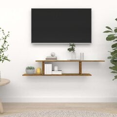 Seinäkiinnitettävä TV-hylly savutammi 125x18x23 cm tekninen puu hinta ja tiedot | Hyllyt | hobbyhall.fi