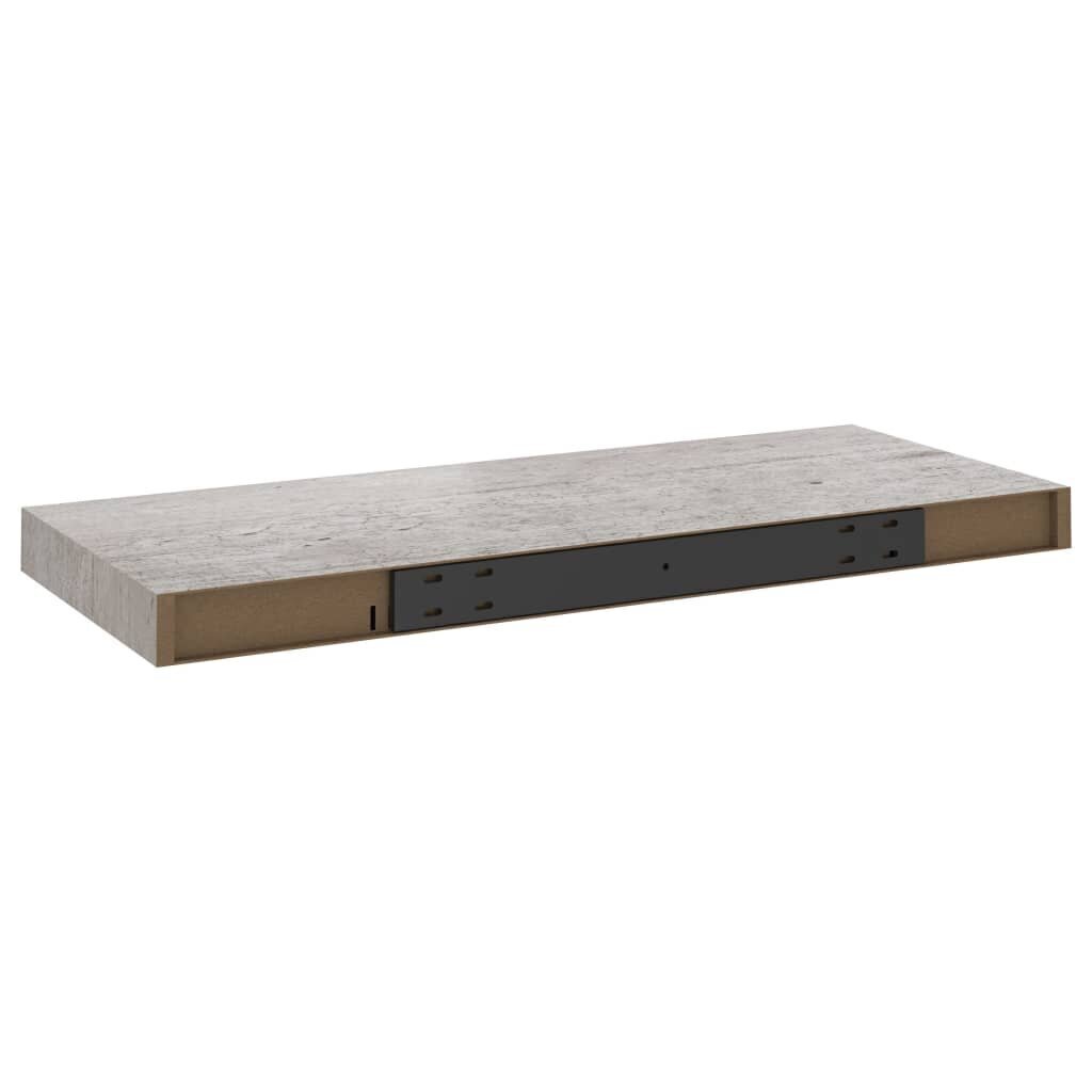 Kelluvat seinähyllyt 2 kpl betoninharmaa 60x23,5x3,8 cm MDF hinta ja tiedot | Hyllyt | hobbyhall.fi