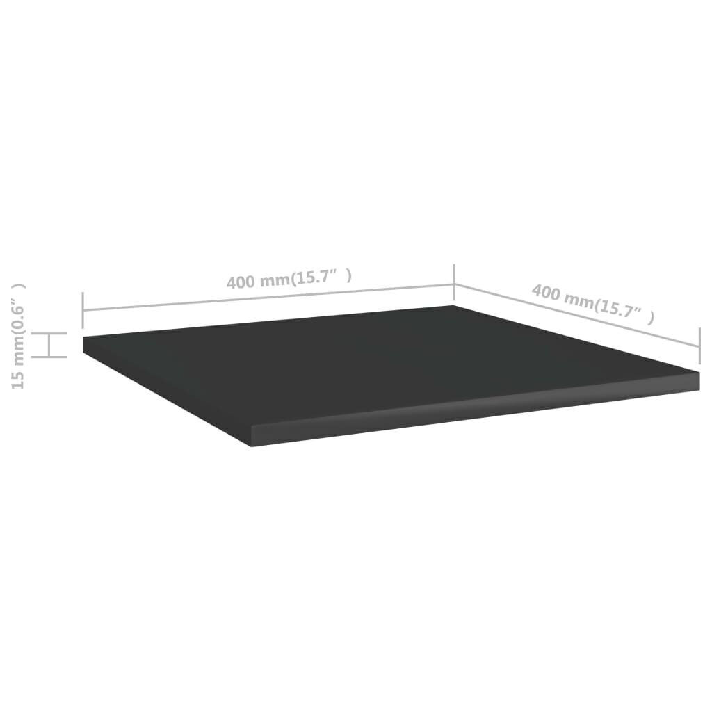 Kirjahyllytasot 8 kpl korkeakiilto musta 40x40x1,5 cm lastulevy hinta ja tiedot | Hyllyt | hobbyhall.fi