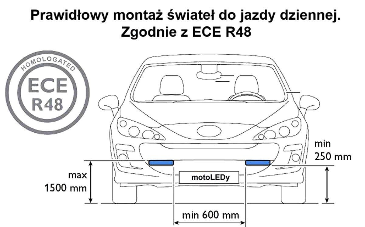 COB LED DRL VALOT 2x 1200lm päivänvalo 12V hinta ja tiedot | Ajovalot | hobbyhall.fi